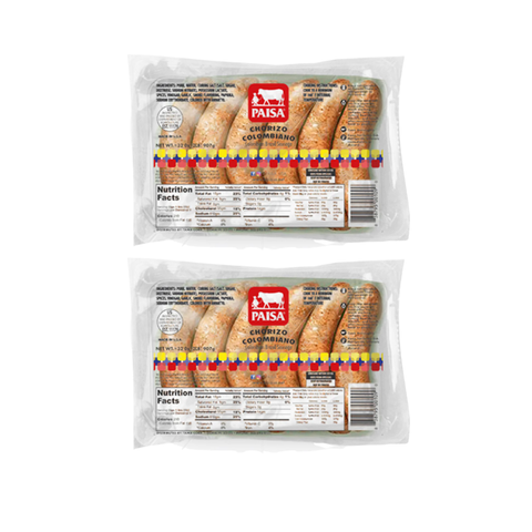 2 Pack Chorizo Colombiano  16oz  PAISA
