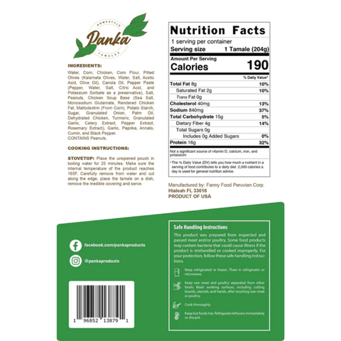 3 pack Tamales Peruanos de Pollo