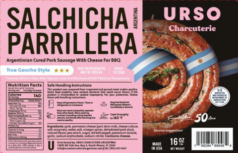 Chorizo Argentino Parrillero - Urso Charcuterie - 16oz