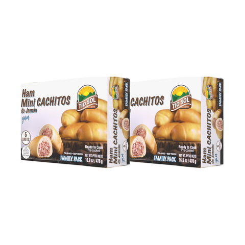 2 Pack Mini Cachitos de Jamon Precocidos | 6 Unidades | Tío Sol