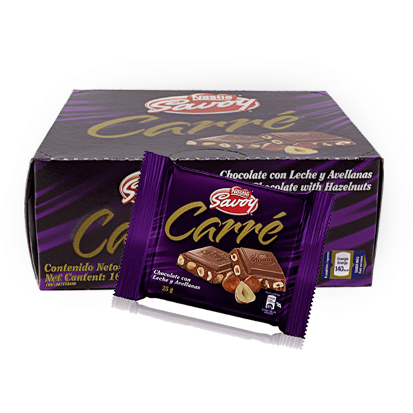 Caja de Chocolate Carre Avellanas | 16 Unidades | Savoy