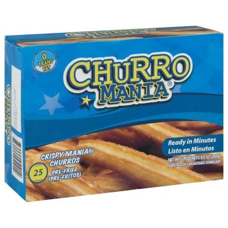 9.3oz   Churros Crujiente.  El producto estrella de ChurroMania, espolvoreado con azúcar para los que les gusta lo tradicional, y espolvoreado con canela para los menos convencionales.  Coberturas: Azúcar – Azúcar y Canela Prepared by Churromania